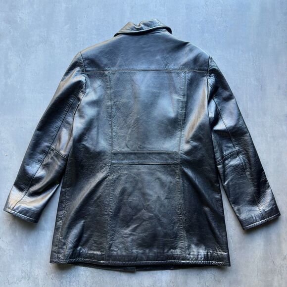 Wilsons Soft Plush Leather PELLE Studio Mid Long Jacket Coat Lined Womens Size L - Picture 2 of 14